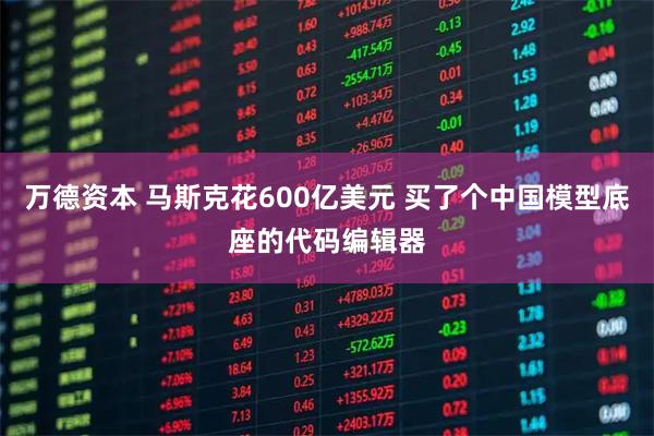 万德资本 马斯克花600亿美元 买了个中国模型底座的代码编辑器